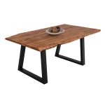 Tisch Montana  aus massivem Akazienholz 160x90x78Y cm | Baumstamm Möbel