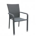 Outdoor armchair "Modus" made of aluminum and wickerwork in anthracite, stackable